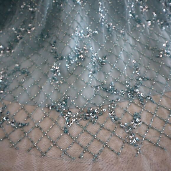 Aidan Mattox MD1E207198 Women's Sz 4 Mint Boatneck Beaded Fit-&-Flare Dress $450 - Picture 8 of 12